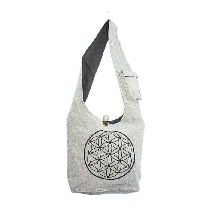 Earths Elements Wholesale - Wholesale Shoulder Bag - Women's - Cotton Flower Of Life Shoulder Bag - pack of 2