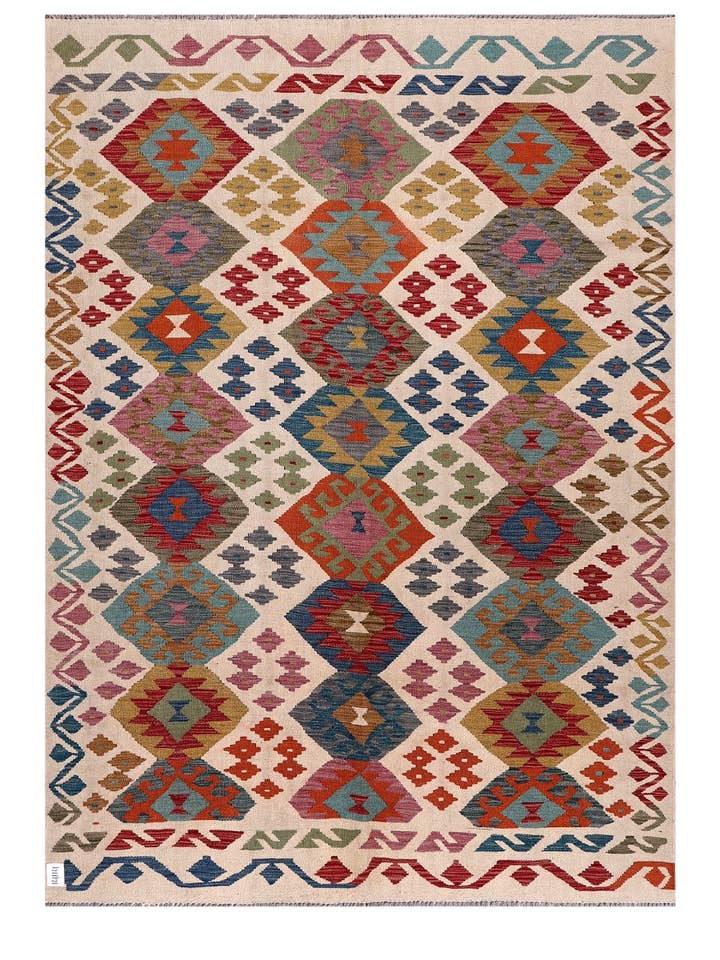 Tapis Kilim de Maimana Afghanistan - 244 x 176 cm pour la vente par Imaco Rugs