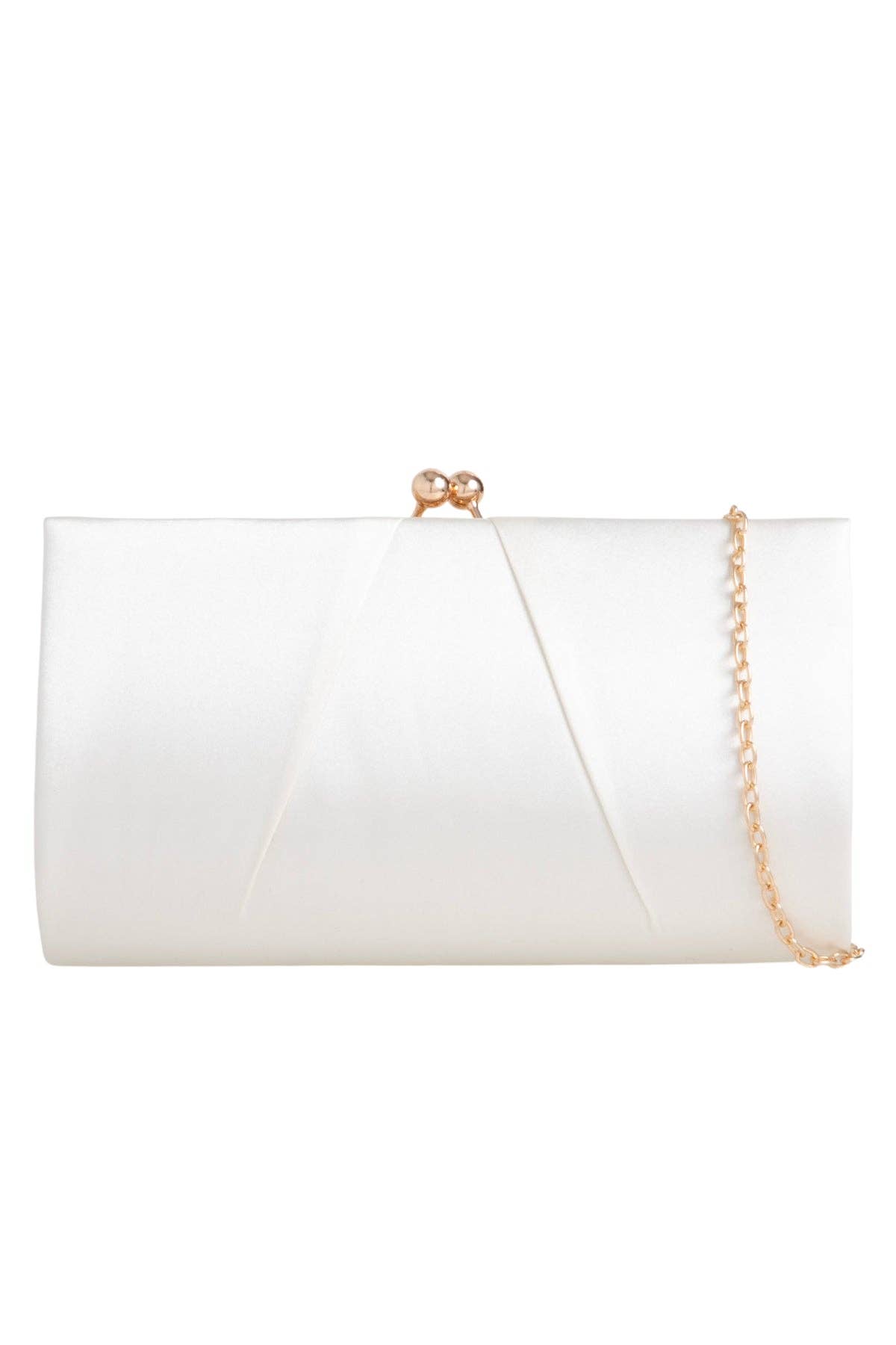 Aftershock London – wholesale Clutch bag – women's – Ivory Satin Clutch Bag0