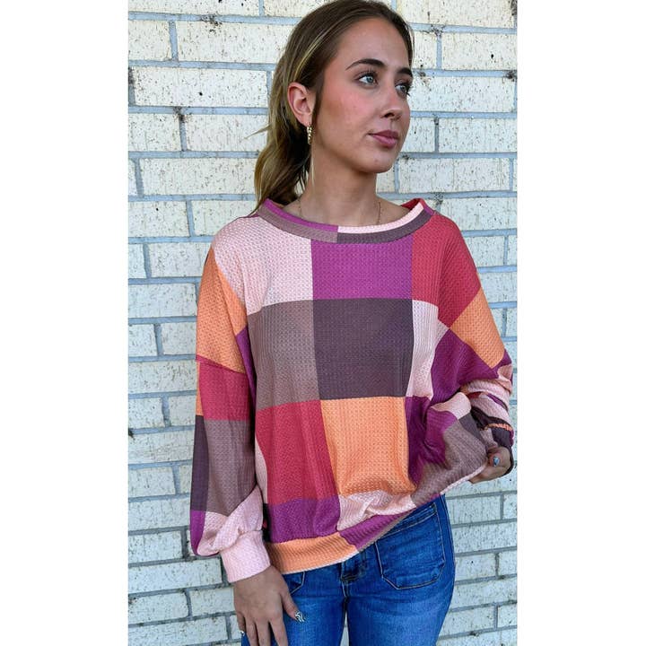 Mix it up Pink Square flowy top for wholesale by Gabriel Clothing Co