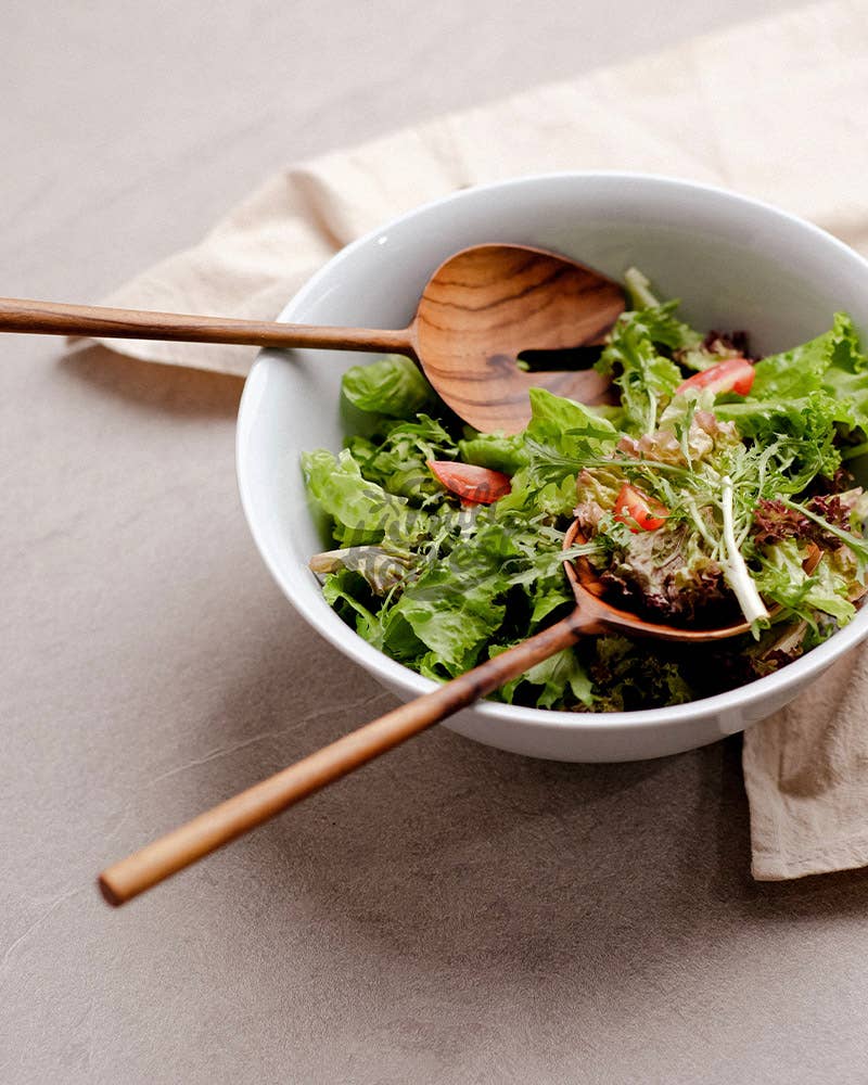 Bali Harvest - Wholesale Serving Utensil - Teak Wooden Salad Servers Set - Salad Spoon Fork Spatula4