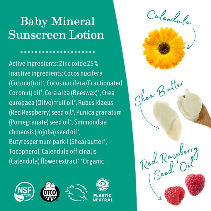Earth Mama Organics - Wholesale Sunscreen - Baby Mineral Sunscreen Lotion - SPF 40