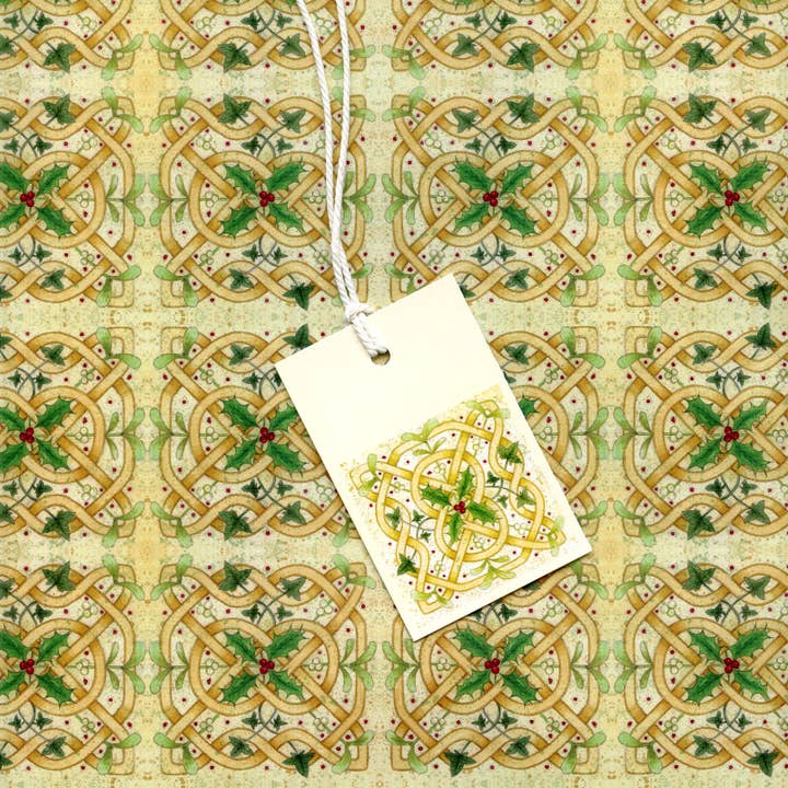 Celtic Knot Christmas Gift Wrap and Tags for wholesale by Rie Designed