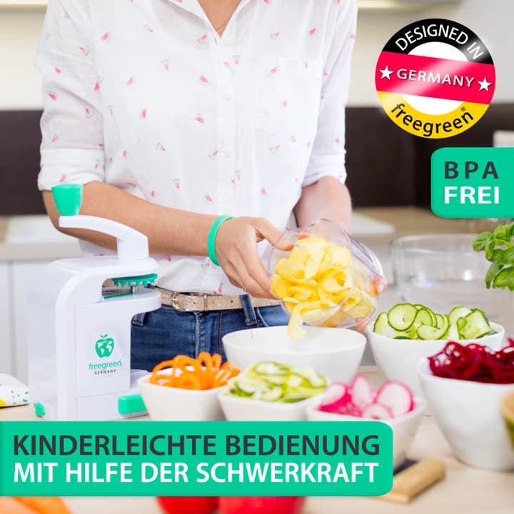 freegreen® - Venta al por mayor Utensilio/dispositivo de cocina - Cortador en espiral freegreen® con libro de recetas incluido4