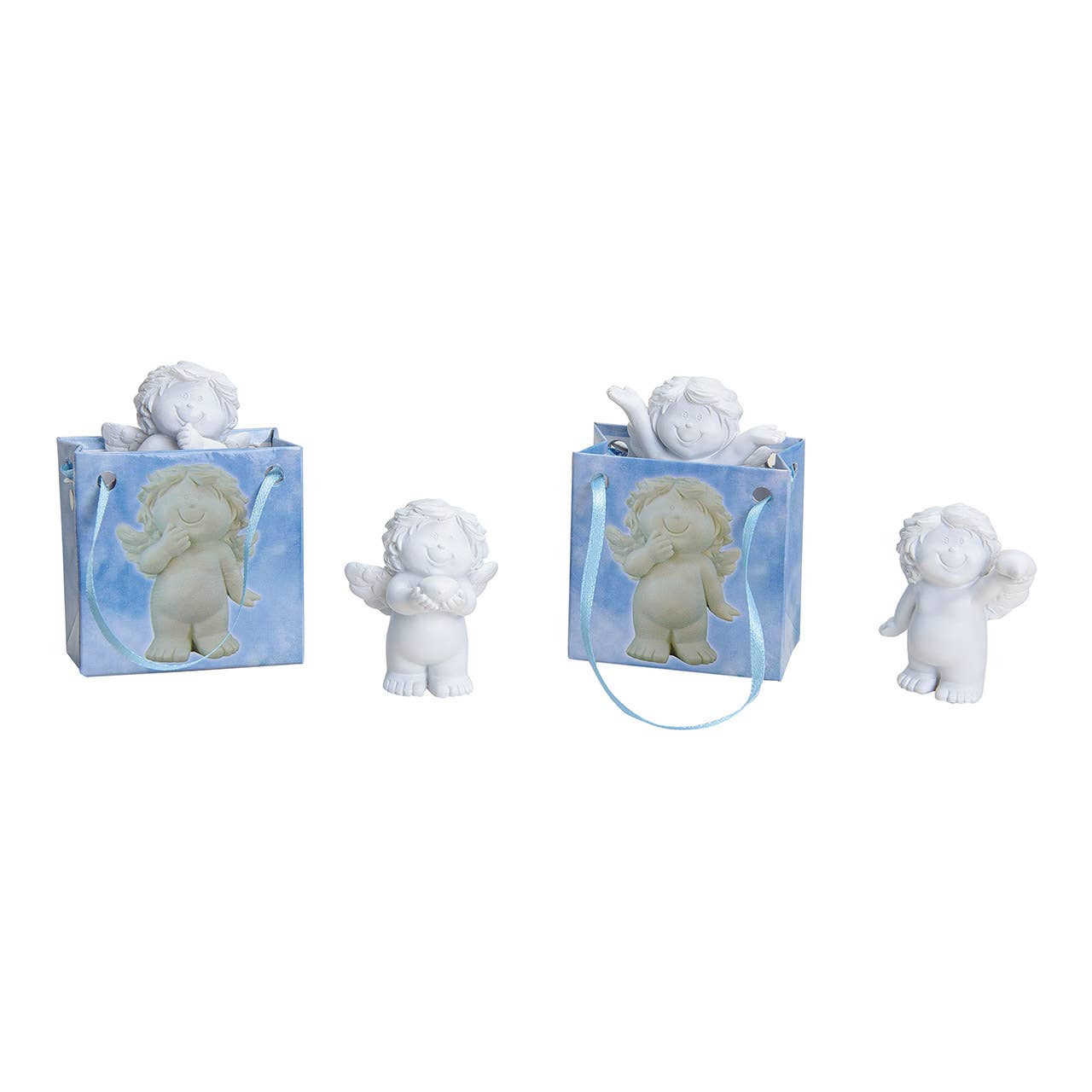 Wurm - Wholesale Decorative Figurine - Angel in bag, made of poly in white, 4 assorted, B6 x D3 x H6 cm0