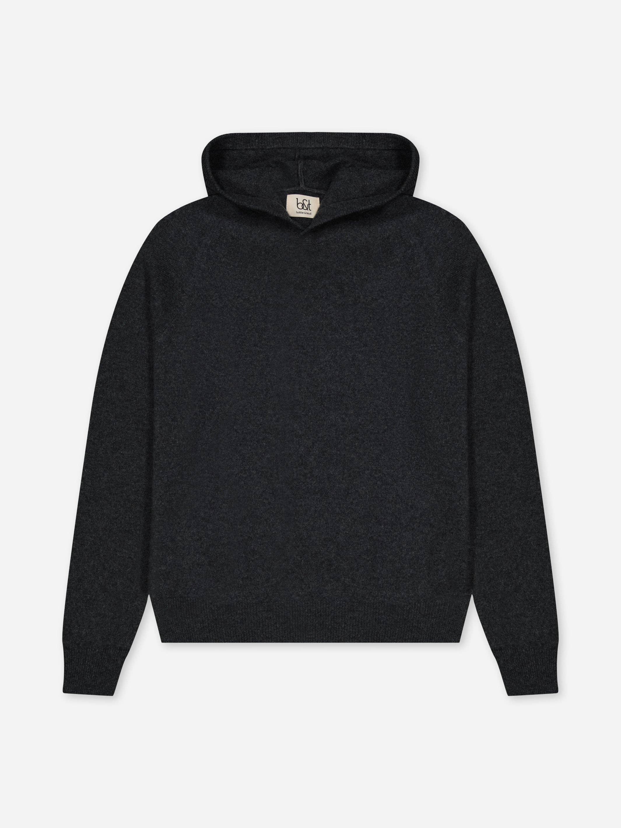 bobbin & tricot - Vente Sweat à capuche – enfant - SWEAT À CAPUCHE EN CACHEMIRE POUR ENFANT ANTHRACITE0