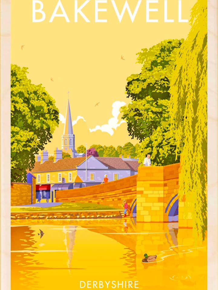 Bakewell, Derbyshire - Umweltfreundliche Karten & Magnete für den Großhandel von THE WOODEN POSTCARD COMPANY