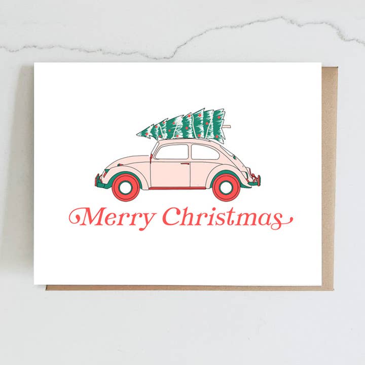 Maddon and Co - Venta al por mayor Tarjetas de Navidad - Tarjeta de feliz Navidad de VW Bus