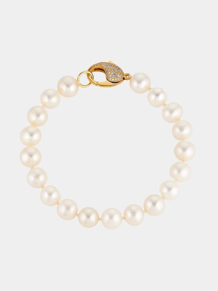 BRACELET EN PERLES D'EAU DOUCE VÉRITABLE DE 8 MM pour la vente par NADRI