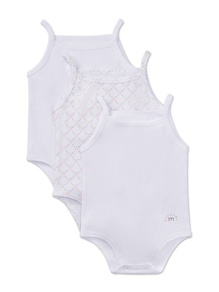 MiniMoi by MeMoi - Wholesale Bodysuit (Footed) - Baby - Ribbed Dot Logo Bodysuits 3 Pack3