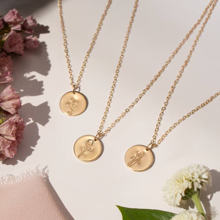 Birth Flower Necklace for wholesale by NOLIA Jewelry