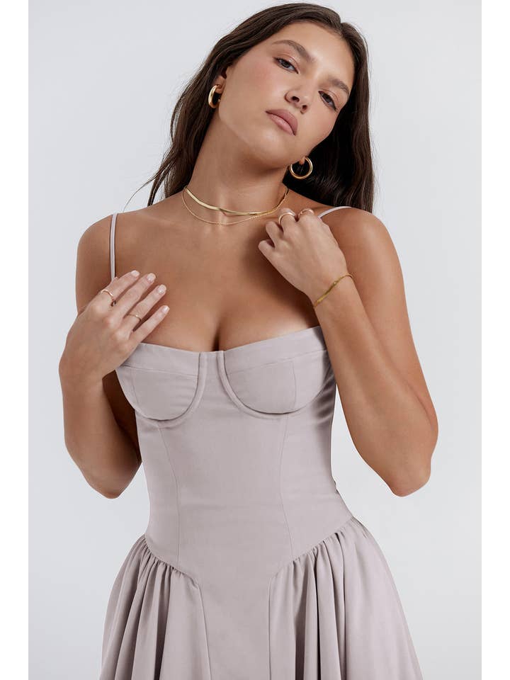 Sweetkama - Wholesale Dress - Women's - String Shoulder Solid & Floral Ladies Dress 2552868