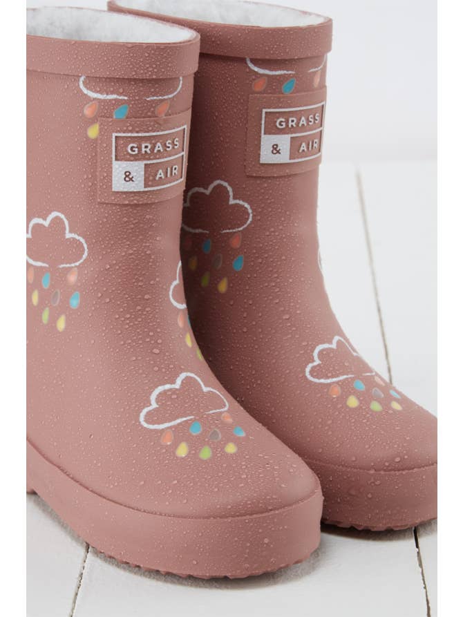 Grass & Air - Wholesale Rain Boots – Child - Rose Colour-Changing Kids Winter Wellies1