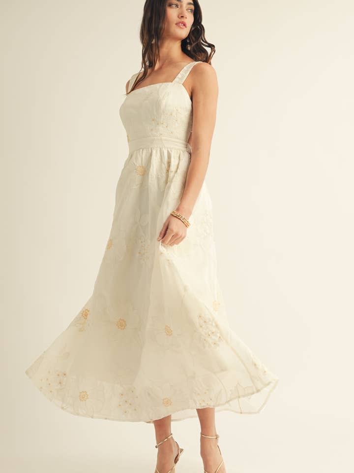 ABITO MIDI A LINEA CON DETTAGLIO PLISSETTATO E SCHIENA SCOPERTA per la vendita all'ingrosso da parte di JUST ME