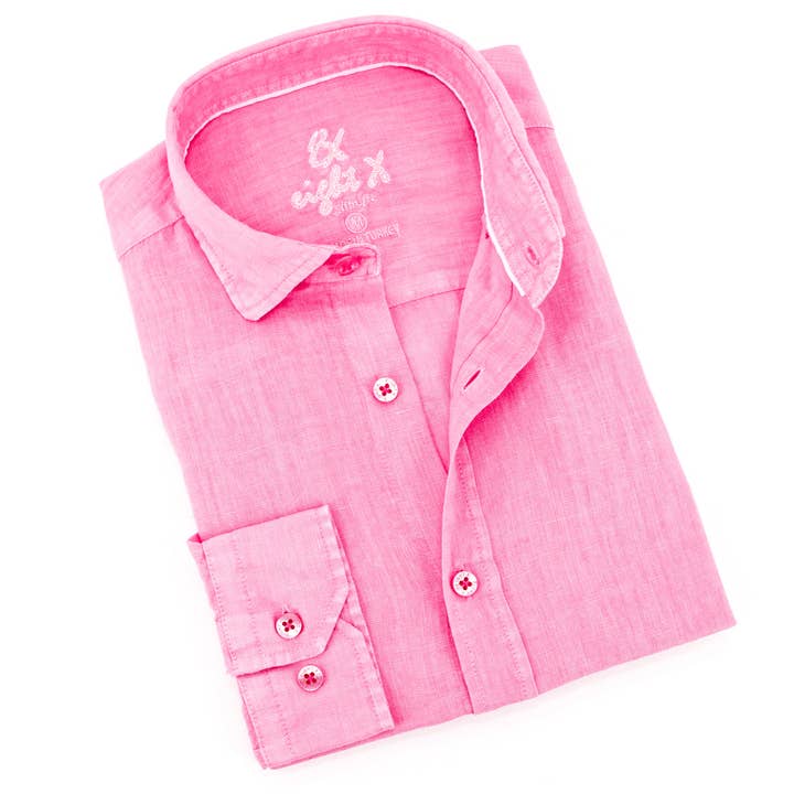 Camisa de lino con botones - Rosa para venta al por mayor de EIGHT X