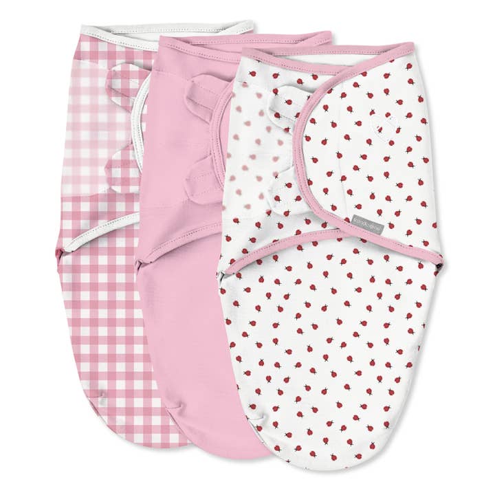 SwaddleMe by Ingenuity 3-Pack Swaddle 0-3M - Ladybug Picnic for wholesale by Ingenuity