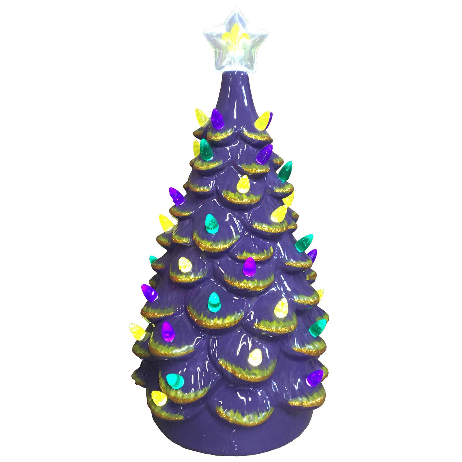 Wholesale 14 Lighted Ceramic Mardi Gras Tree for your store - Faire