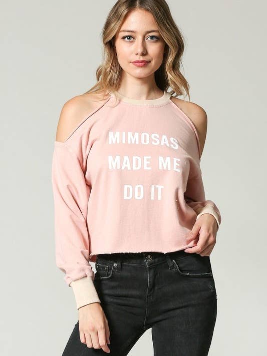 Cold Shoulder Sweatshirt for wholesale by ILLA ILLA