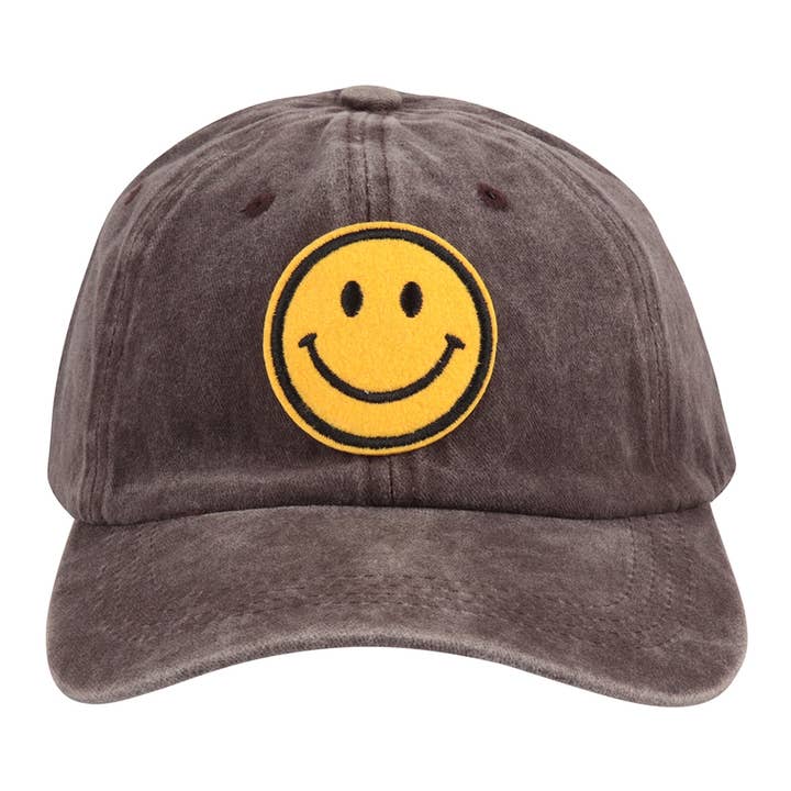 Love and Repeat - Vente Casquette de baseball – femme - CASQUETTE TENDANCE DÉLAVÉE À L'ACIDE SMILEY