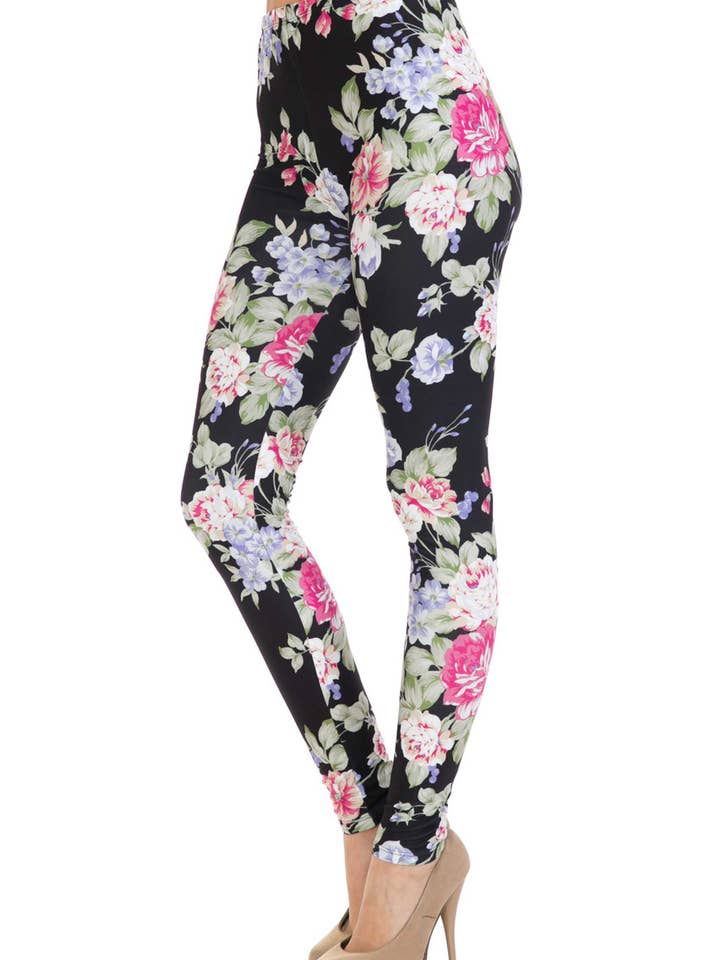 Creamy Soft Delightful Rose Leggings by USA Fashion™ for wholesale by USA Fashion