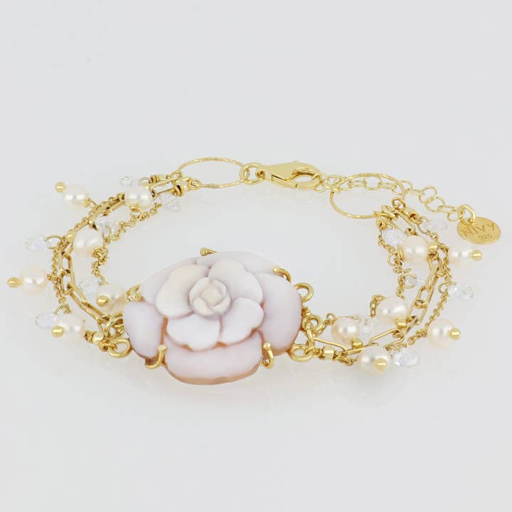 Nivy - Venta al por mayor Pulseras de abalorios/colgantes - Pulsera con camafeo de flor - Frida