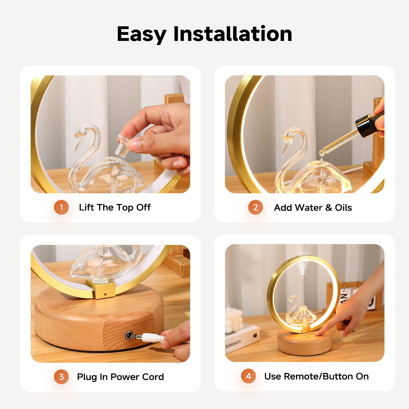 DAROMA - Wholesale Electronic Diffuser - Waterless Handmade Glass-Wood Essential Oil Diffuser13