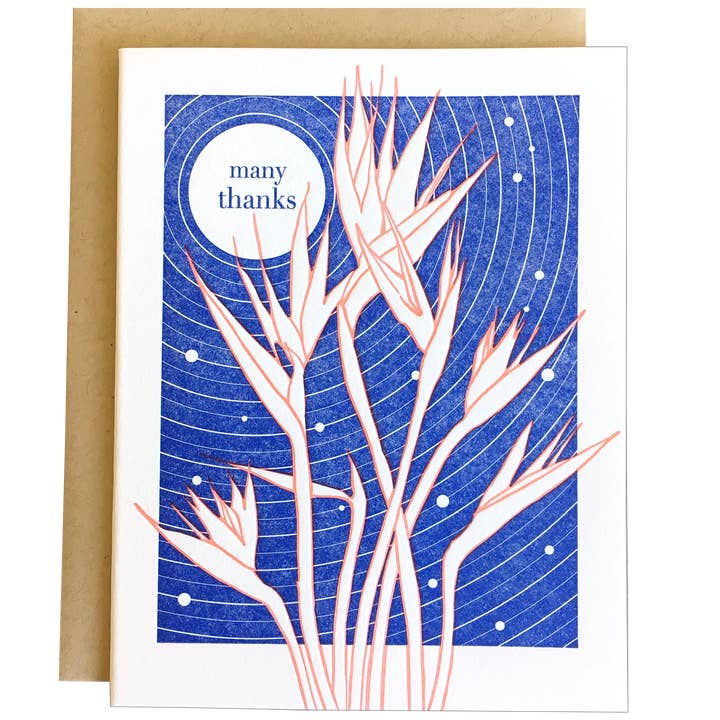 Paradiesvogel-Dankeskarte für den Großhandel von Navy Midnight Press