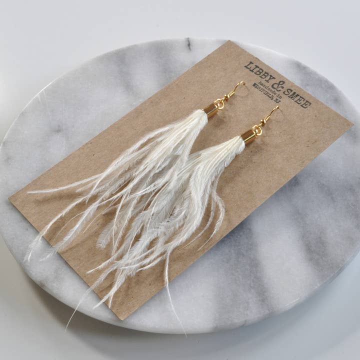 Libby & Smee - Wholesale Tassel Earrings - Ostrich Feather Earrings