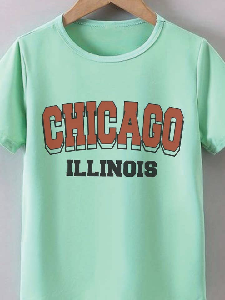 L1261 - CHICAGO grafisk tee for engroshandel hos KNOCK ON THE STYLE