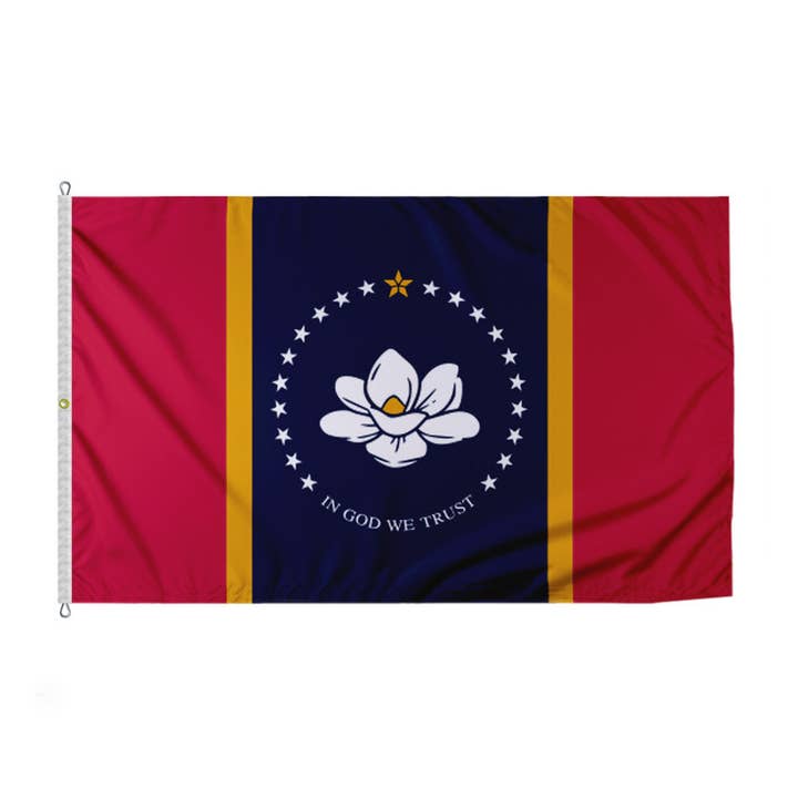 AGAS Mississippi State Flagga 8x12 ft - Tryckt 200D Nylon för wholesale av AGAS MFG INC