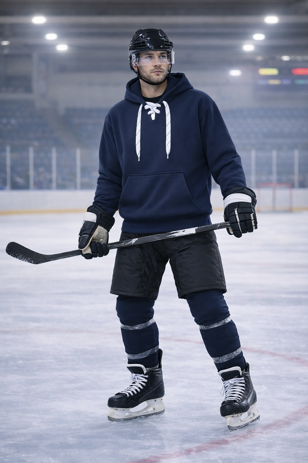 Vos Sports Inc. - Wholesale Hoodie - Unisex - 9801 12 oz. Unisex Hockey Style Hooded Pullover Sweatshirt with Laces1