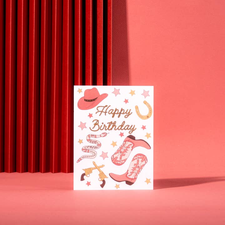 Illustrating Amy - Vente Cartes d'anniversaire - Carte Happy Birthday Cowgirl5