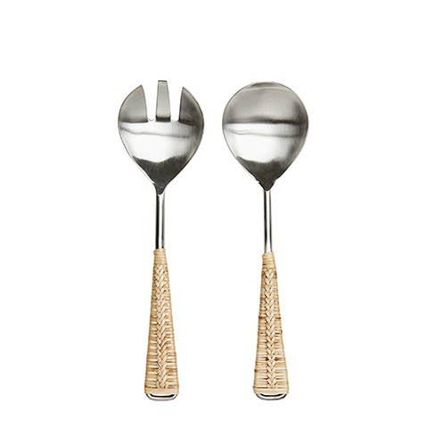 Ondine natural rattan salad servers for wholesale by Pagan