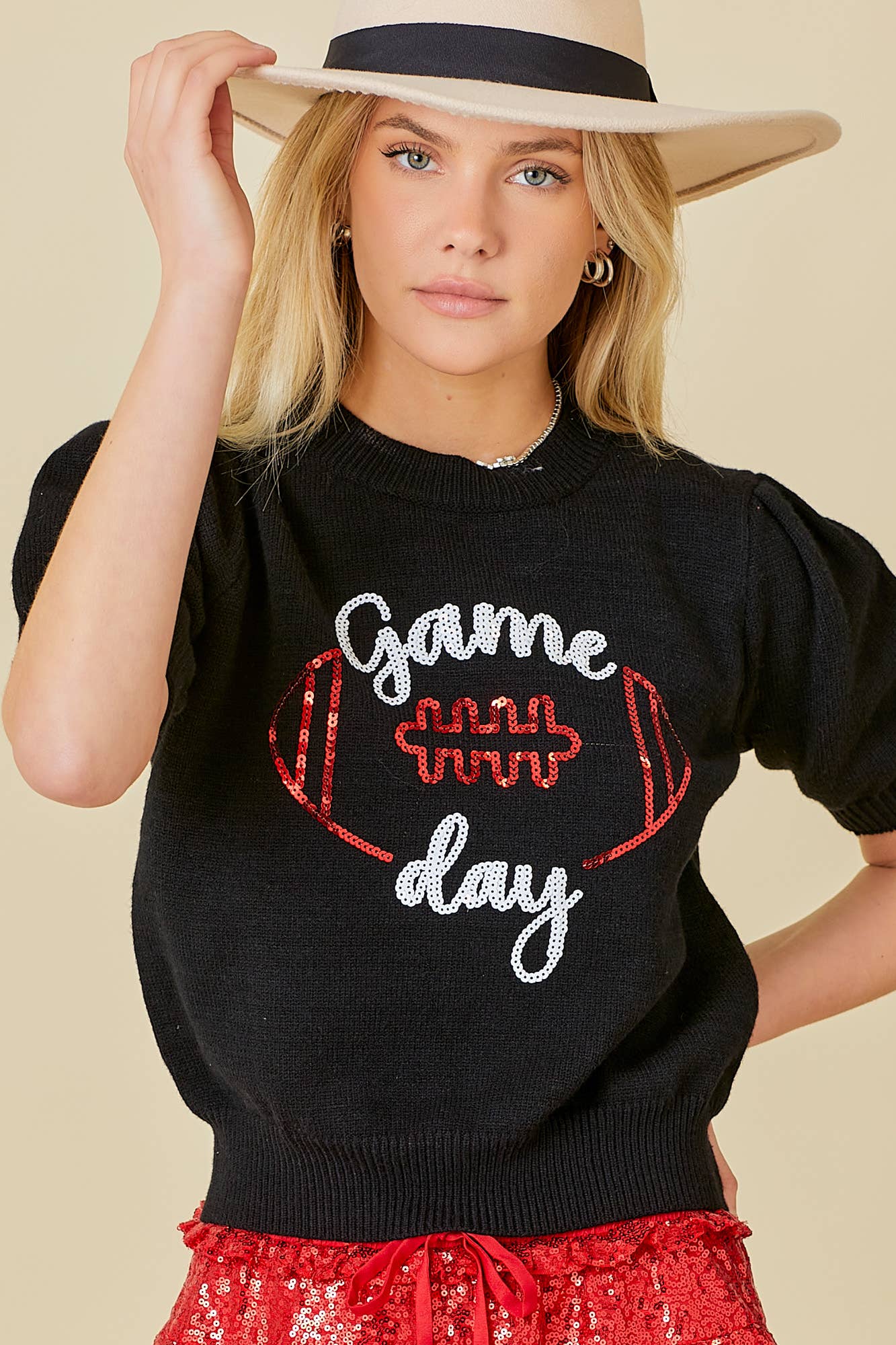 Main Strip - Wholesale Pullover-trui - Dames - Game Day Sweatertop met pofmouwen9