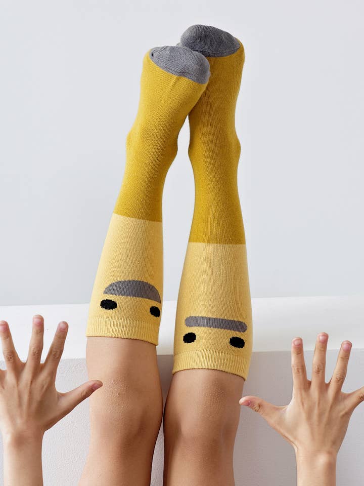 BOXBO - Vendita all'ingrosso Calzini - Bambini - Calze alte Wistiti gialle5