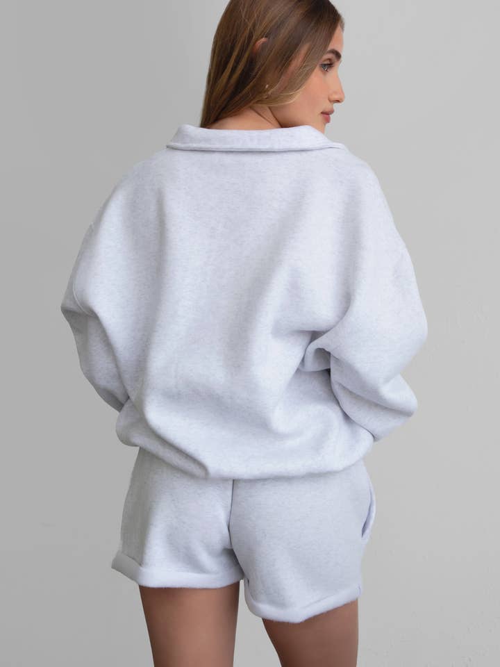 TICTOC - Vente Sweat-shirt – femme - Pull classique à demi-fermeture éclair en polaire nuage HAILEE2