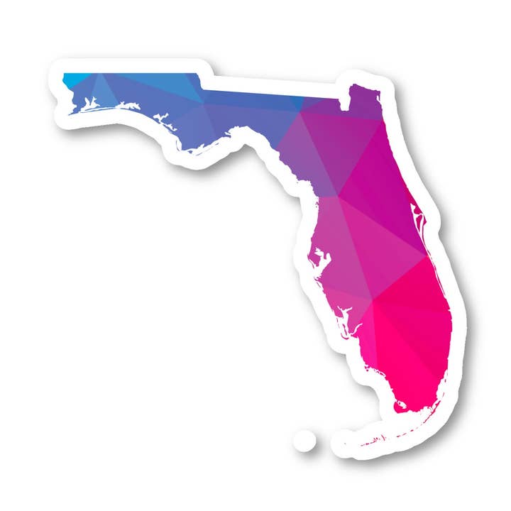 Florida Florida Polygon, set di adesivi in vinile per laptop da 2,5, 3 e 4 pollici, Florida Polygon per laptop, telefono, bottiglia d'acqua, auto e altro (confezione da 3) per la vendita all'ingrosso da parte di FunPopStickers