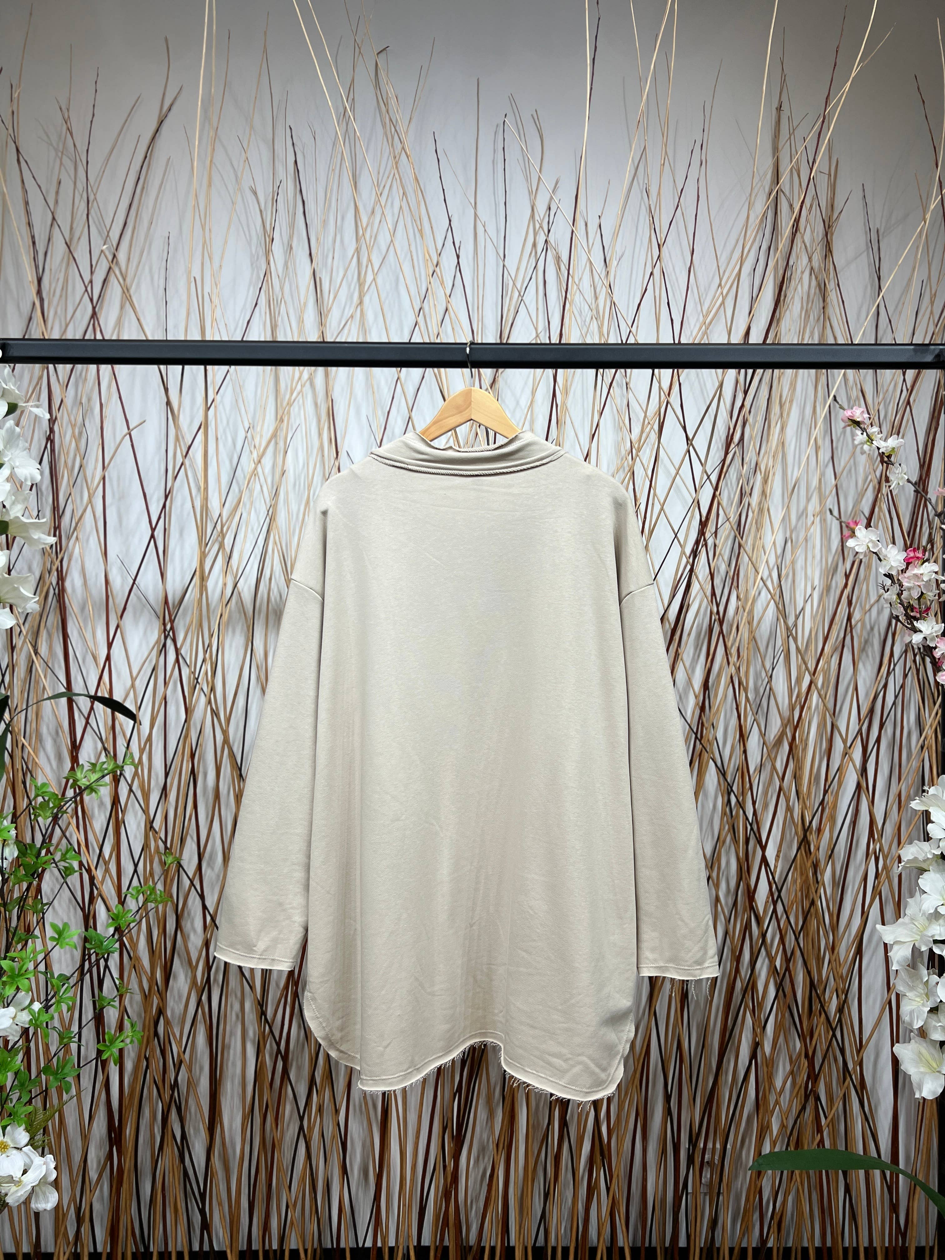 L'Emotion - Wholesale Sweatshirt - Women's - Cotton Large Functional Pockets Tunic Sweatshirt    6