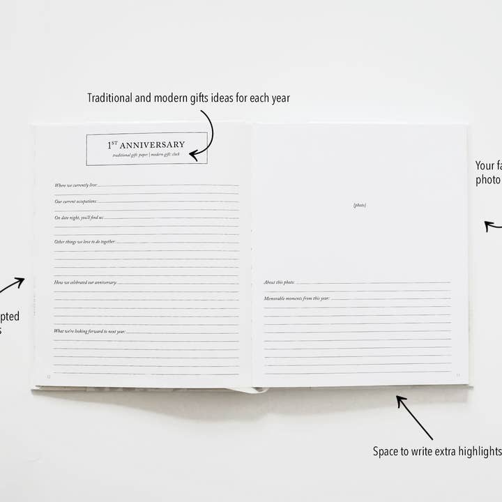 Duncan & Stone Paper Co. - Wholesale Journal/Diary - Anniversary Journal | Wedding Book | Gift for Wife or Spouse4