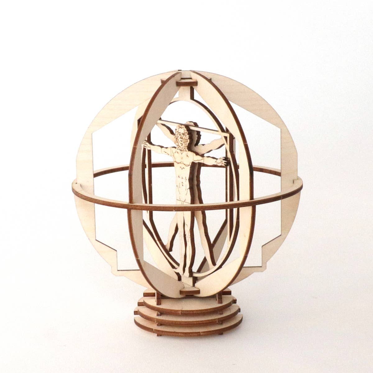 Dahimo - Wholesale DIY Craft Kit - Da Vinci Small Rotating Vitruvian Man-Hist. Wooden Model Kit3