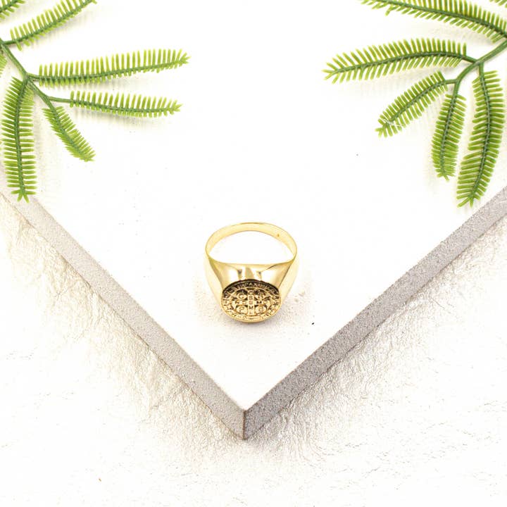 Cherie by Cherie - Wholesale Signet Ring - Saint Benedict Medal Ring for Man, Saint Benedict Exorcism Ring2
