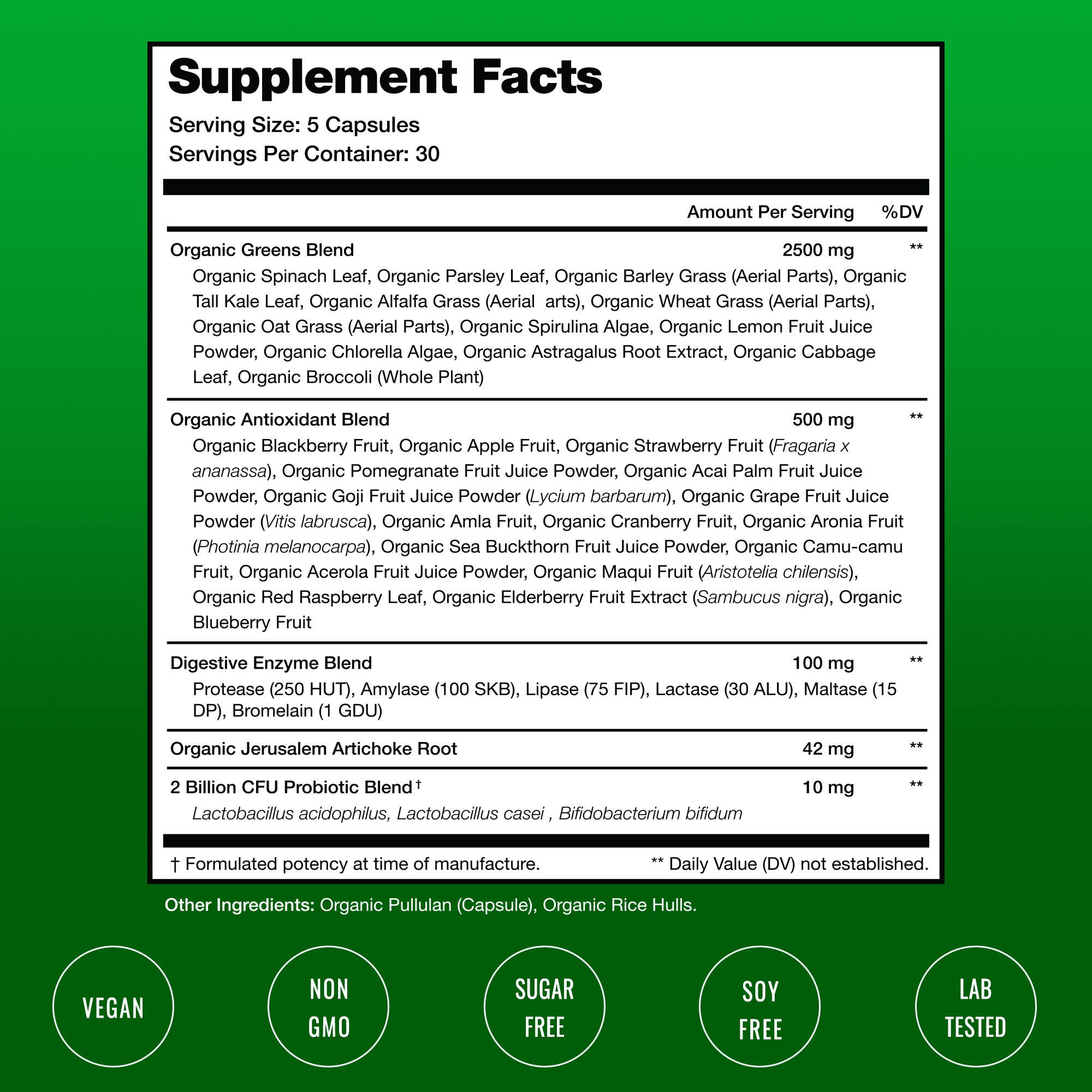 NutraChamps - Wholesale Oral Supplement/Vitamin - Super Greens Capsules - 40+ Superfoods & Greens4