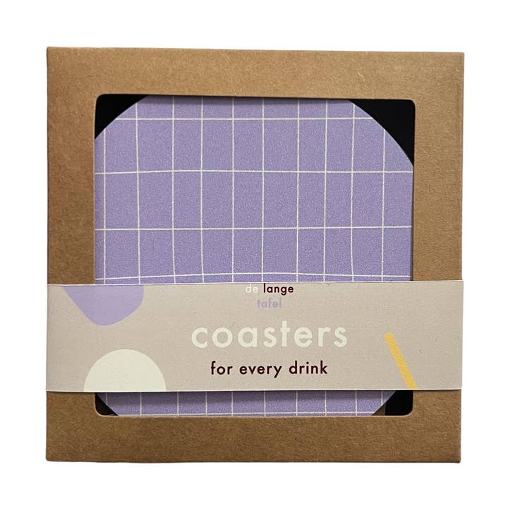 Bases para copos xadrez · lilás/branco por atacado de De Lange Tafel