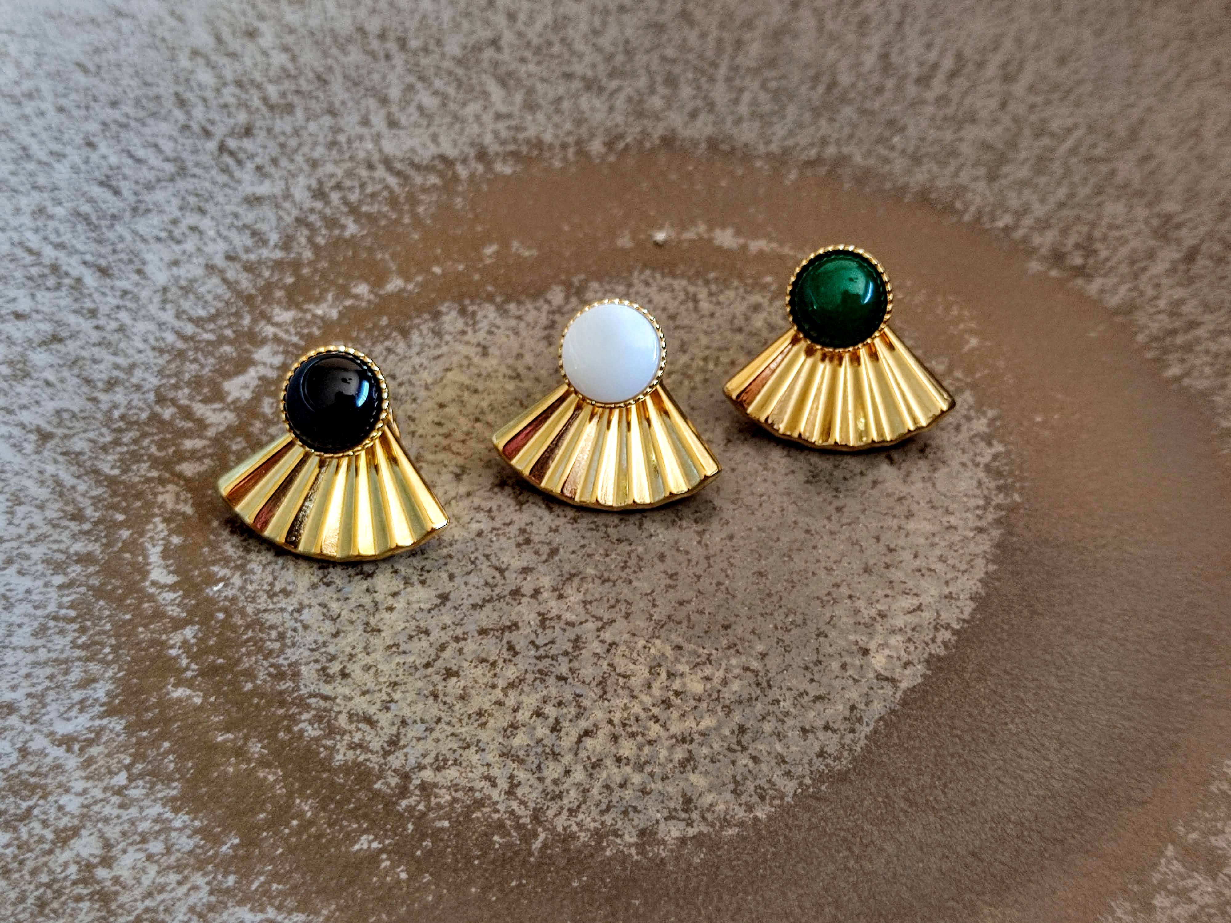 Sophie Bijoux - Vente Boucles d'oreilles pendantes - Boucles d'oreilles 3en1 La Mystérieuse Agate Noire6