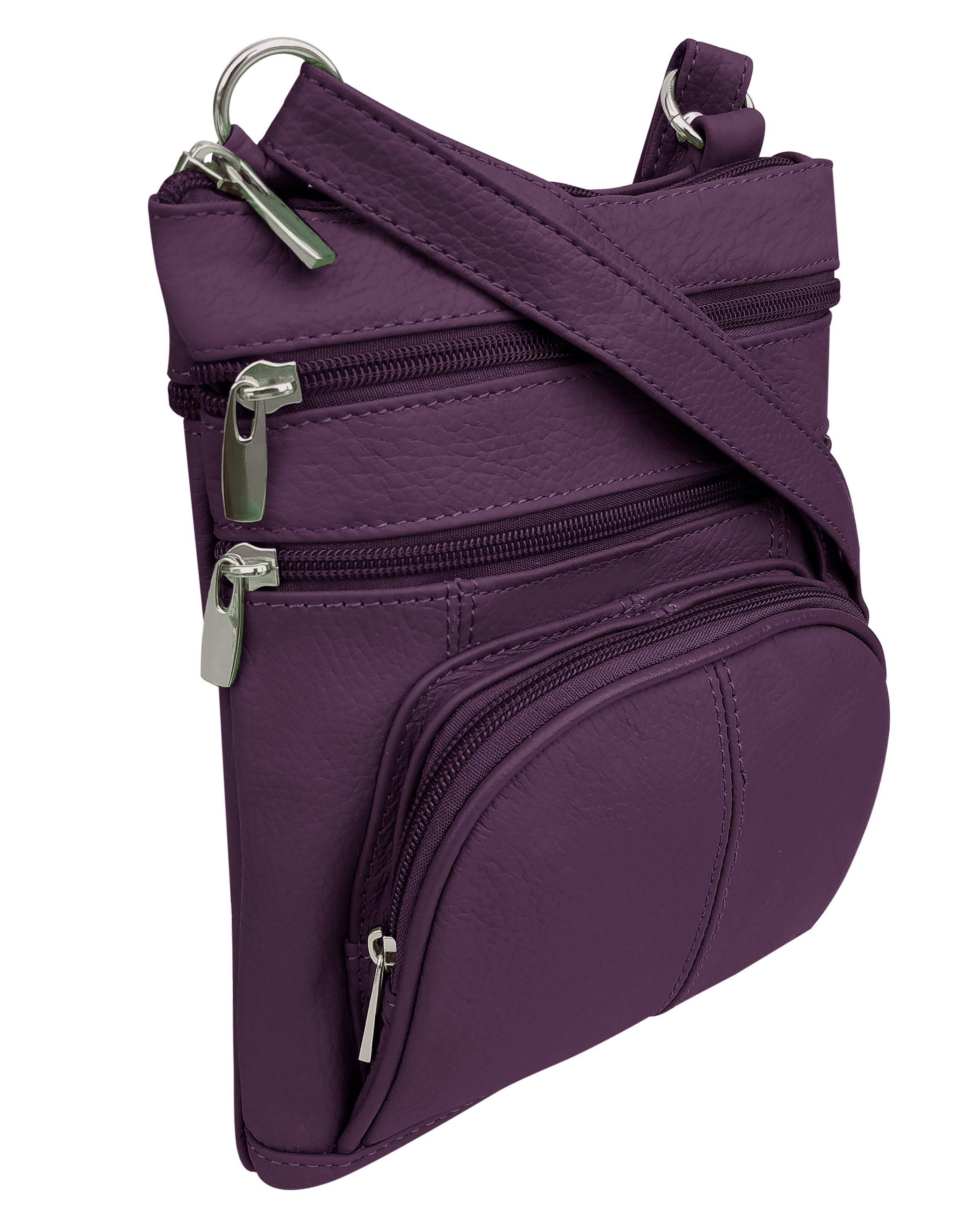 Roma Leathers, Inc. - Wholesale Crossbody Bag - Women's - RM004L Cowhide leather Crossbody with phone pocket back side14