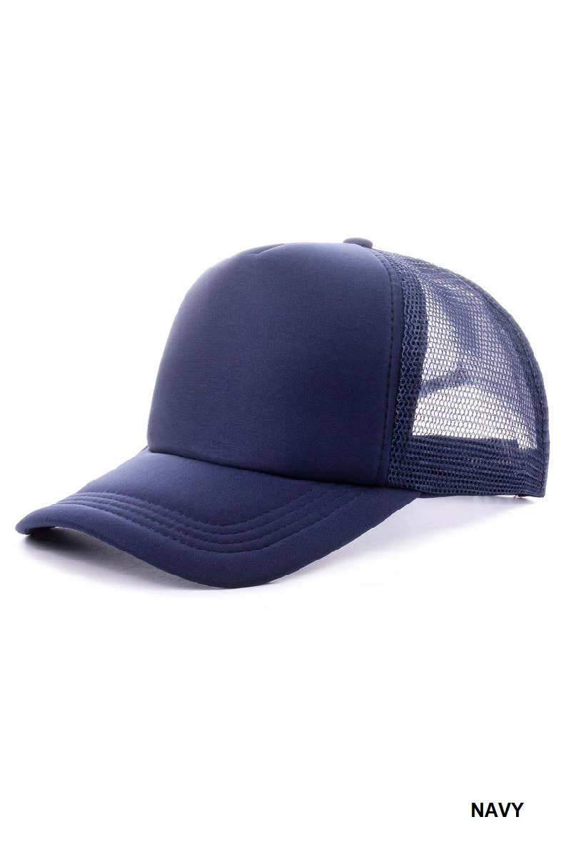 42POPS - Vente Casquette de camionneur – femme - Casquette trucker classique à filet arrière uni SI-268272