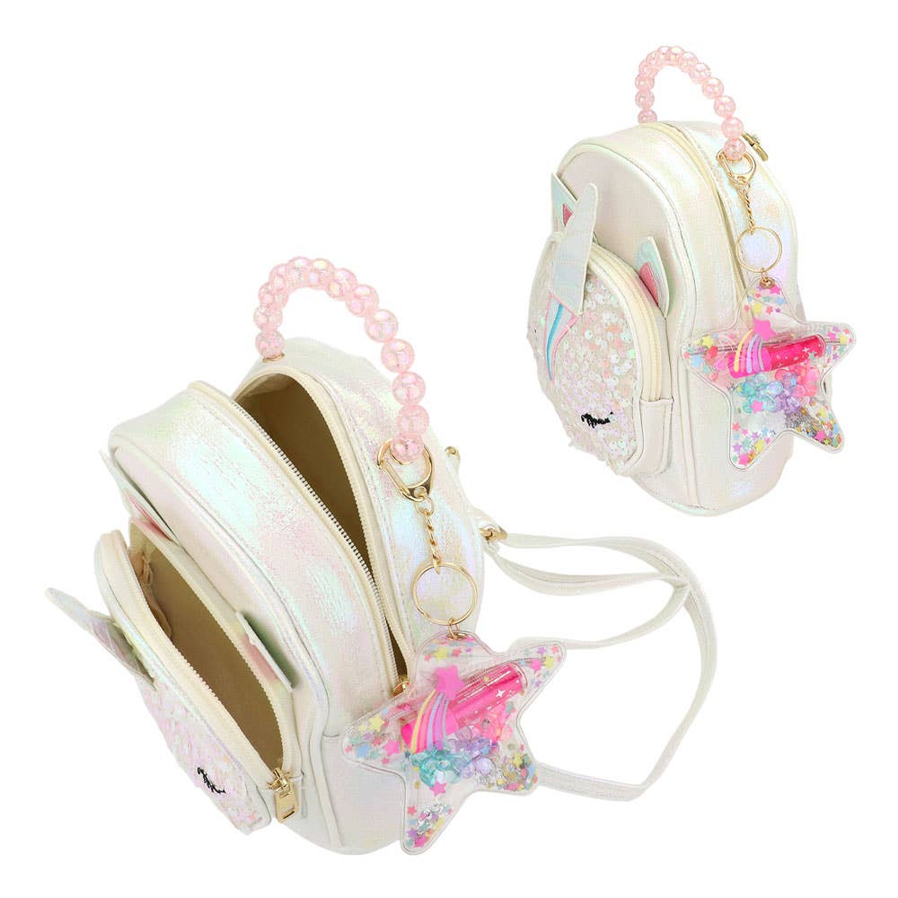 Sensibling Corp. – Engroshandel Rygsæk - Børn – Mini rygsæk med blomster, sløjfe og fiskestjert i palietter2