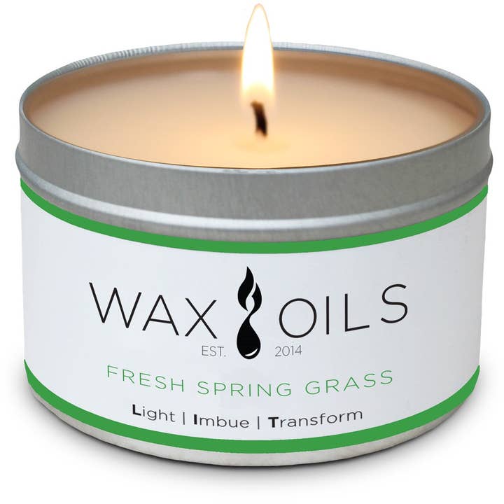 Bougie de soja Fresh Spring Grass pour la vente par Wax & Oils