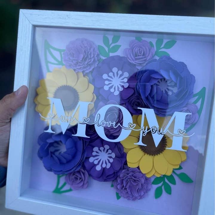 Rose Magnolias - Wholesale Decorative tabletop object - Gaden Mom- I love you Shadowbox1