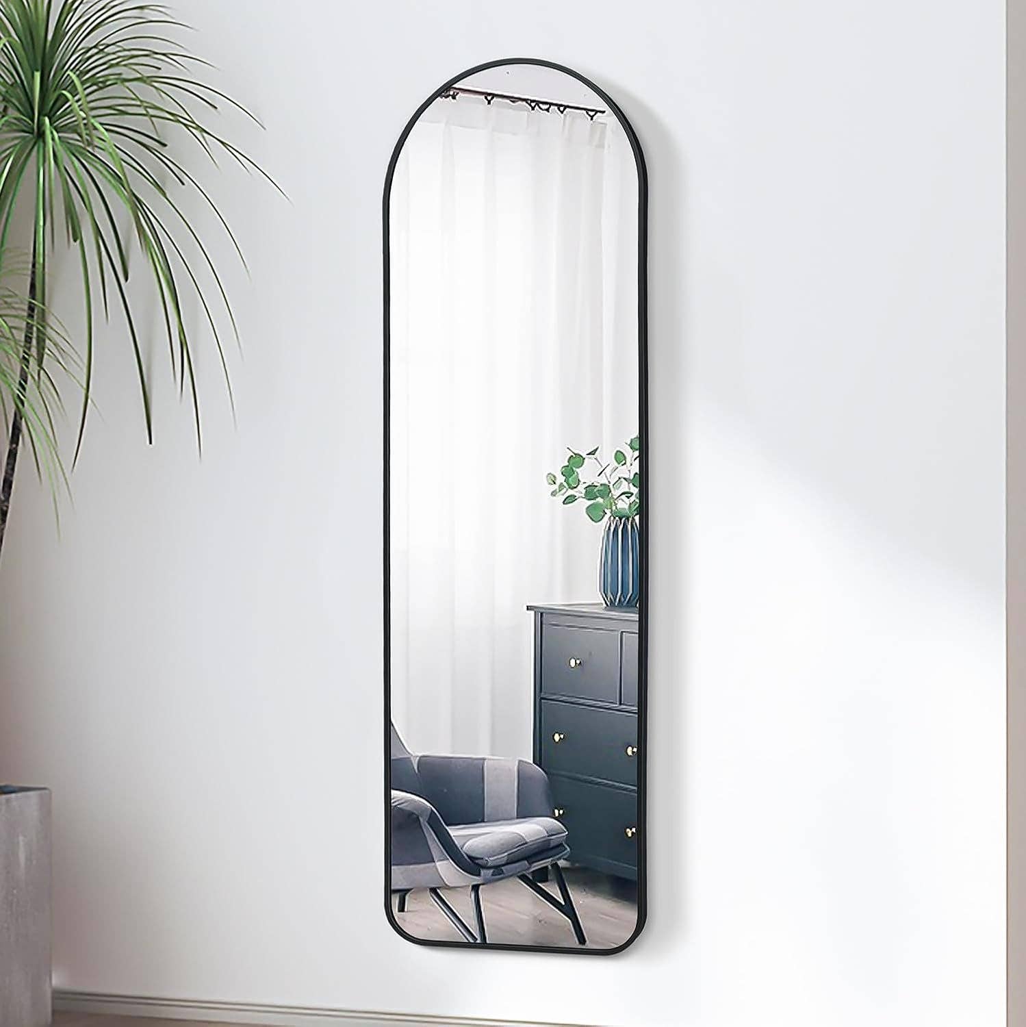 Black 57 Inch Full Length Arch Mirror For Entryway for wholesale on Faire0
